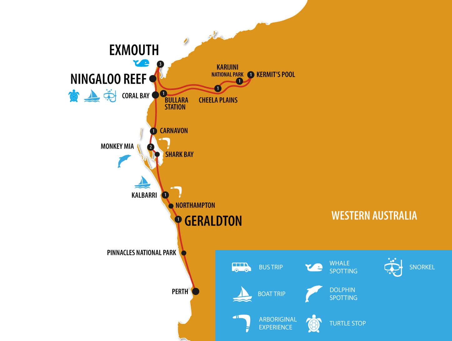 West Coast Encompassed - Perth to Karijini National Park - 13 Day Tour itinerary
